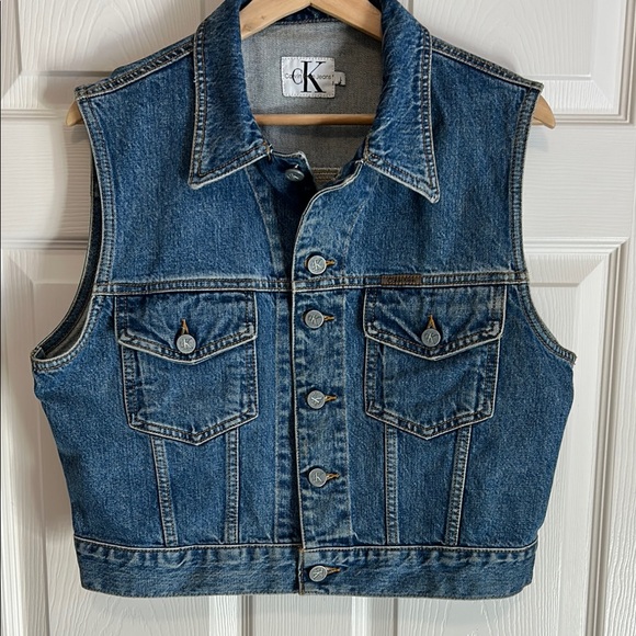 Vintage Calvin Klein Denim Large Vest - Picture 1 of 7